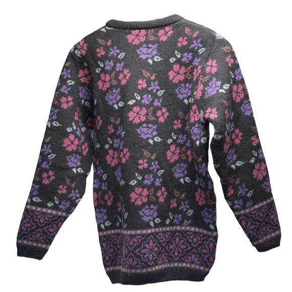 Vintage Laura Ashley 100% Wool Floral Sweater Made in Scotland S/M Cottagecore - Picture 9 of 10